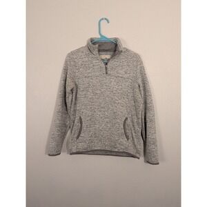 1/4 Zip Pullover Sweater Grey Size Medium
